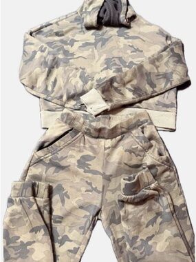 Kids Camo Thick Jogger Set - Green Camo